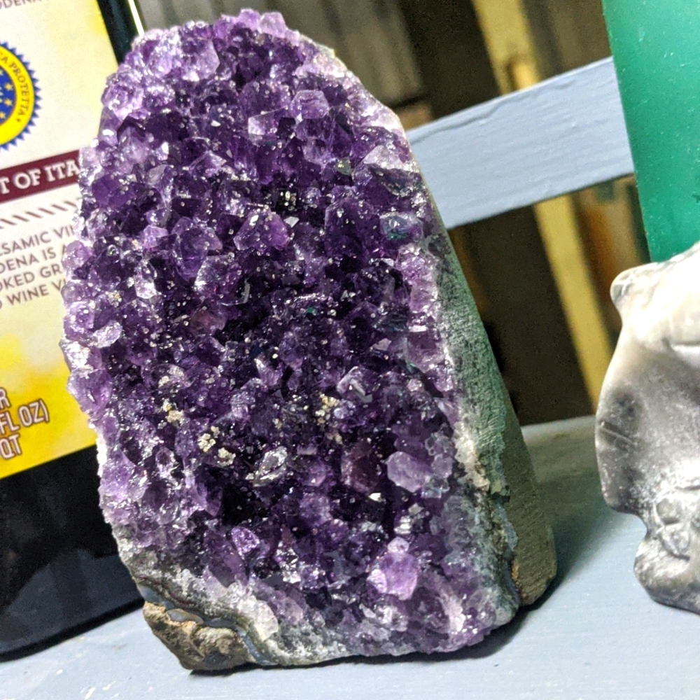 Amethyst Taco Druzy from Uruguay with fuzzy feet